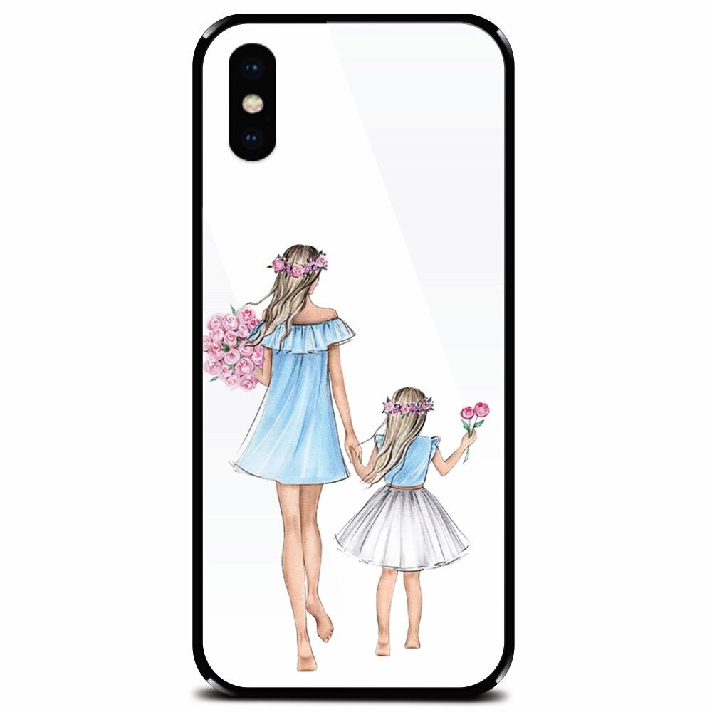 Husa din sticla securizata pentru Apple iPhone XS Max, Mom's Princess