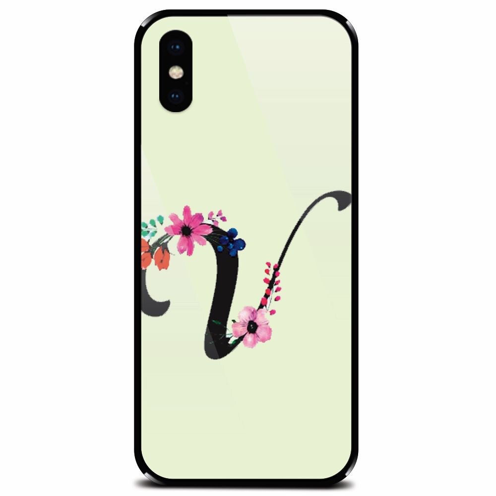 Husa din sticla securizata pentru Apple iPhone XS, Litera V