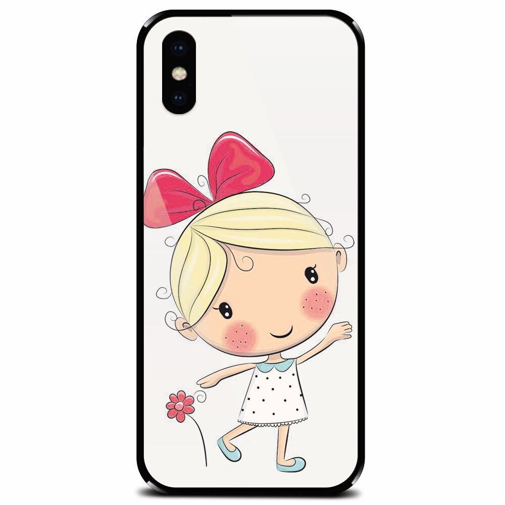 Husa din sticla securizata pentru Apple iPhone X, Fetita