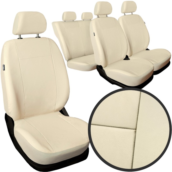 Set huse scaune auto, Comfort Plus, Piele Ecologica, Bej