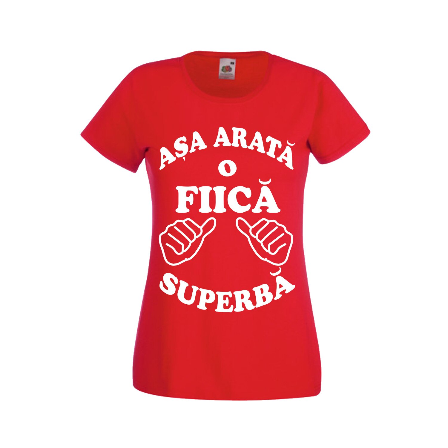 Tricou dama Fruit of the loom Asa arata o fiica superba rosu M