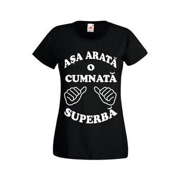 Tricou dama Fruit of the loom Asa arata o cumnata superba negru 2XL Tricou dama Fruit of the loom Asa arata o cumnata superba negru 2XL