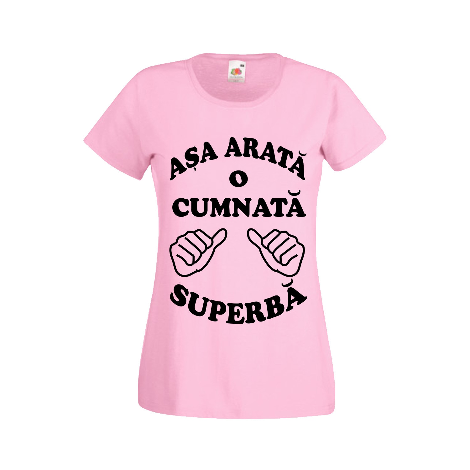 Tricou dama Fruit of the loom Asa arata o cumnata superba roz XL
