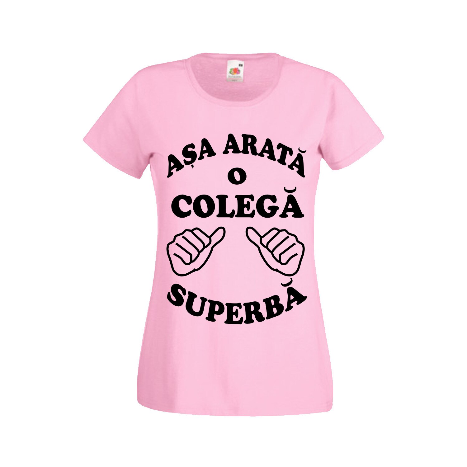 Tricou dama Fruit of the loom Asa arata o colega superba roz M