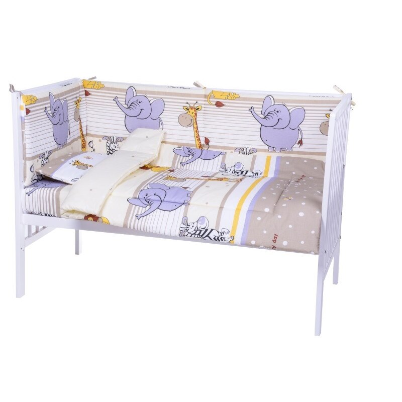 Lenjerie patut cu 5 piese Jungla Animalutelor Beige 013