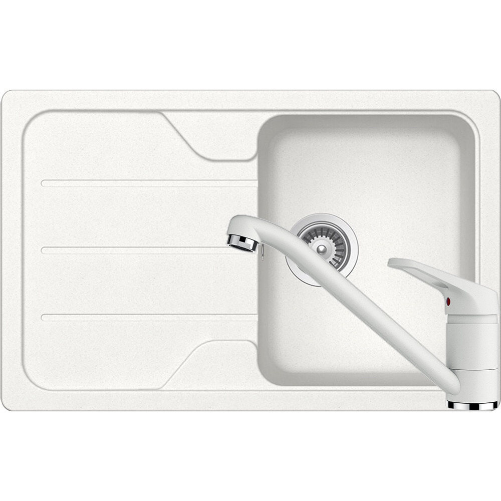 Kit chiuveta Schock Formhaus D-100S 780 x 500 mm si baterie Schock Cosmo Alpina Cristalite