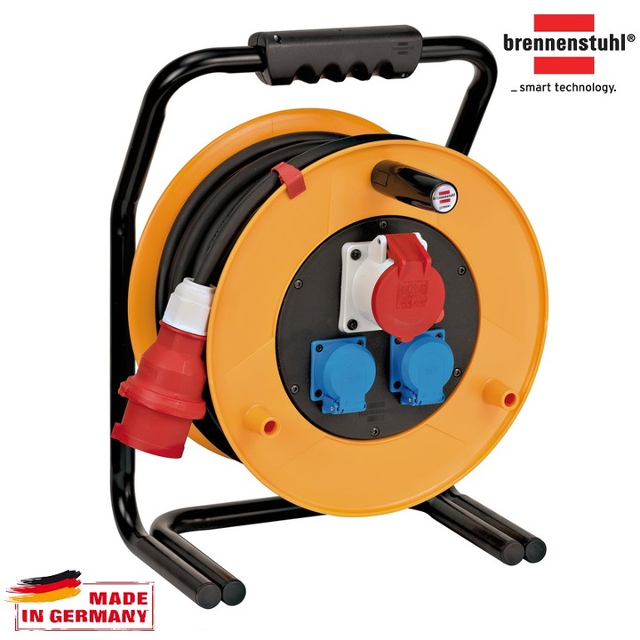 Макара Brennenstuhl Brobusta CEE1 3 гнезда, 30м 5G2.5 IP44, Жълт