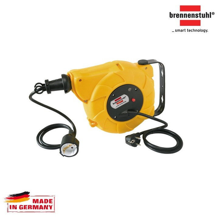 Макара Brennenstuhl Automatic 16+2м 3G1.5 IP44, Жълт
