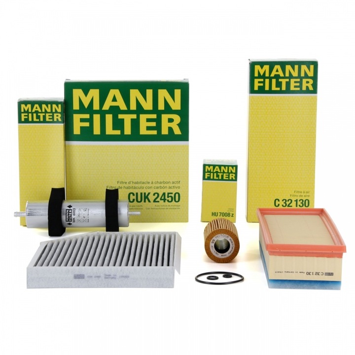 Pachet Revizie Filtre Aer + Polen + Ulei + Combustibil Mann Filter Audi A4 B8 2007-2015 2.0 TDI 120-177 PS
