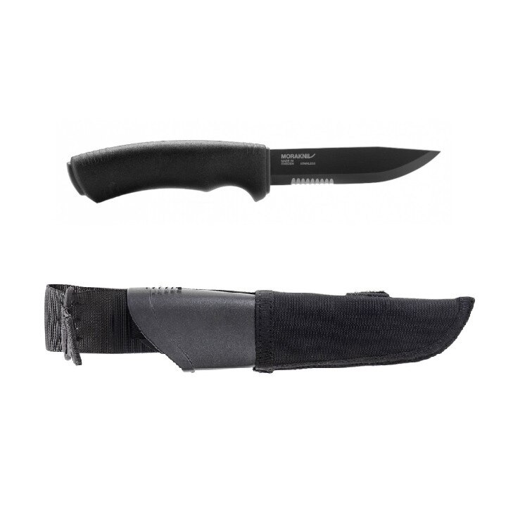 Cutit bushcraft Black SRT cu teaca Tactical Black sistem Molle, Morakniv
