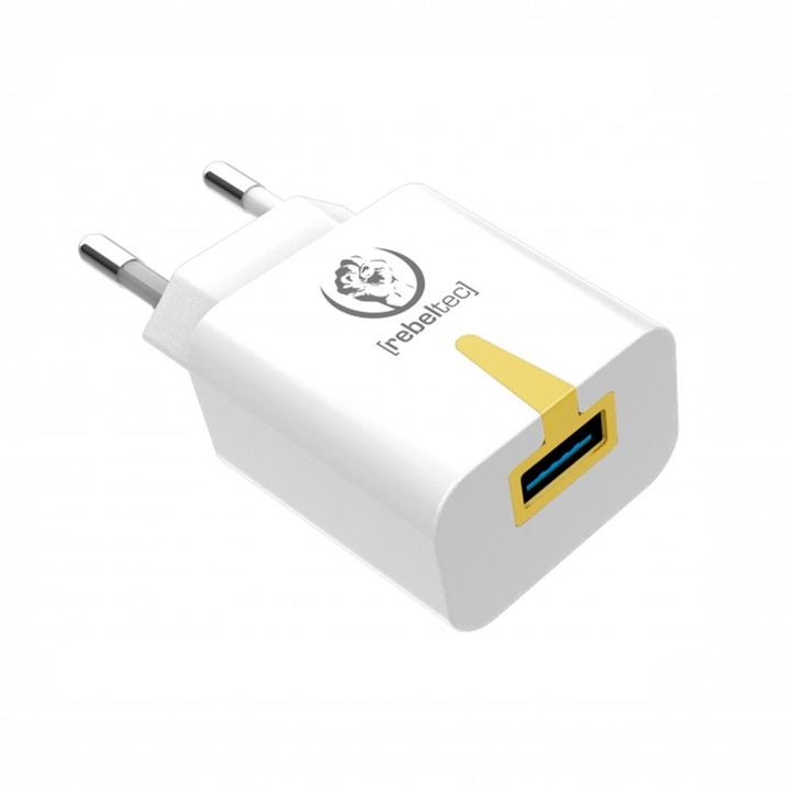 Încărcător mobil Rebeltec QC3.0, USB, 100-240V, 1 port