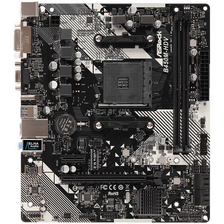 Дънна платка ASRock B450M-HDV R4.0, Socket AM4