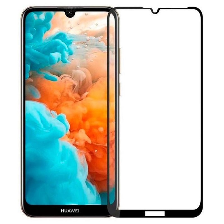 Üvegfólia Huawei Y7 2019 5D Full Glue Black