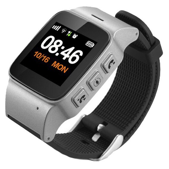 Ceas GPS Copii si Seniori iUni U100 Plus, Telefon incorporat, Display Color, Wi-fi, Buton SOS, Silver