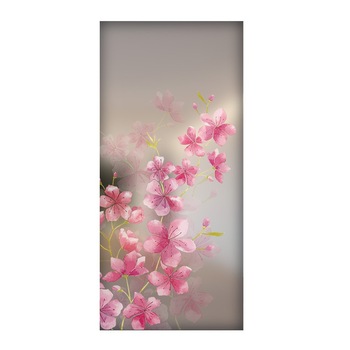 Folie pentru geam decorativa flori roz, 1 m x 2,1 m Folie pentru geam decorativa flori roz, 1 m x 2,1 m