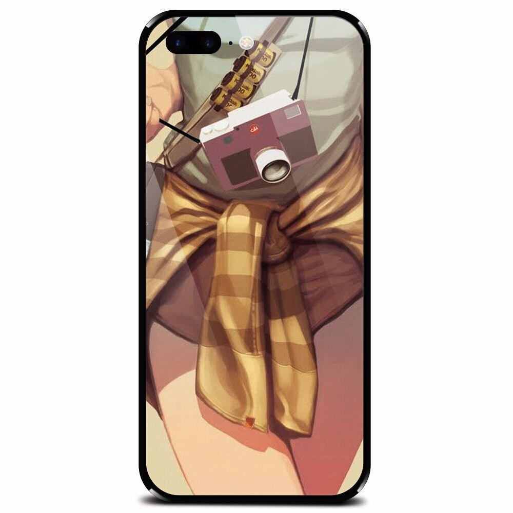 Husa din sticla securizata pentru Apple iPhone 7 Plus, Photograph Girl