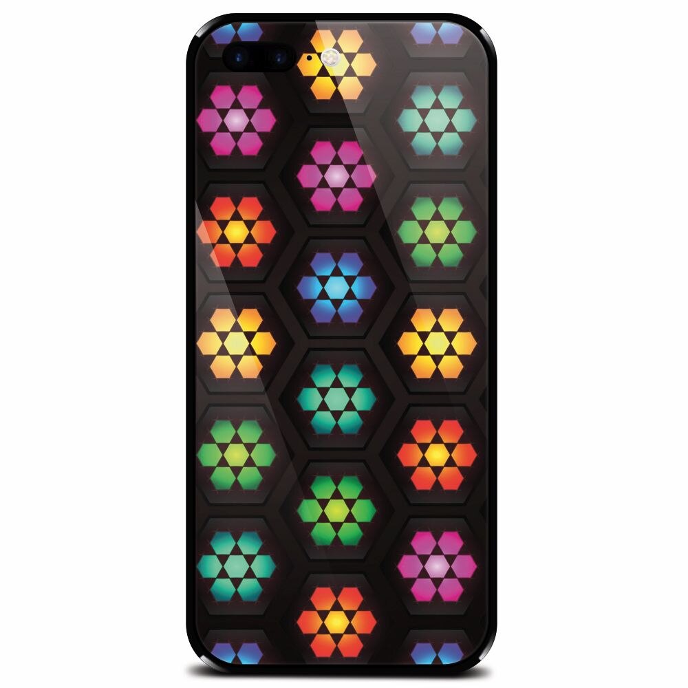 Husa din sticla securizata pentru Apple iPhone 7 Plus, Kaleidoscope Mosaic Patterns