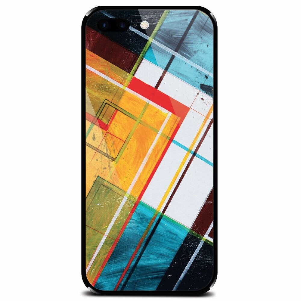 Husa din sticla securizata pentru Apple iPhone 8 Plus, Abstraction Color Shape