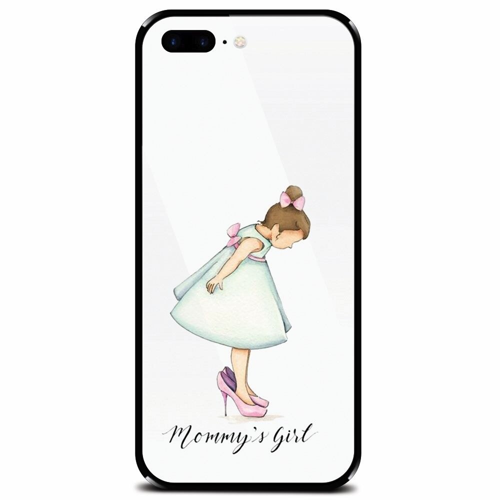 Husa din sticla securizata pentru Apple iPhone 7 Plus, Mommy's Girl