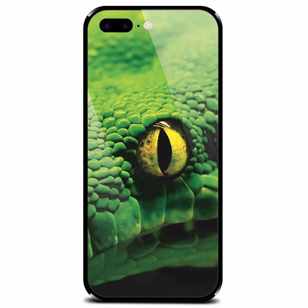 Husa din sticla securizata pentru Apple iPhone 7 Plus, Animal Eye