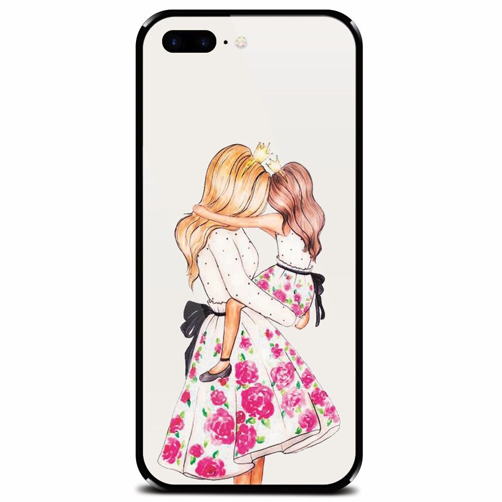 Husa din sticla securizata pentru Apple iPhone 7 Plus, Mom Love