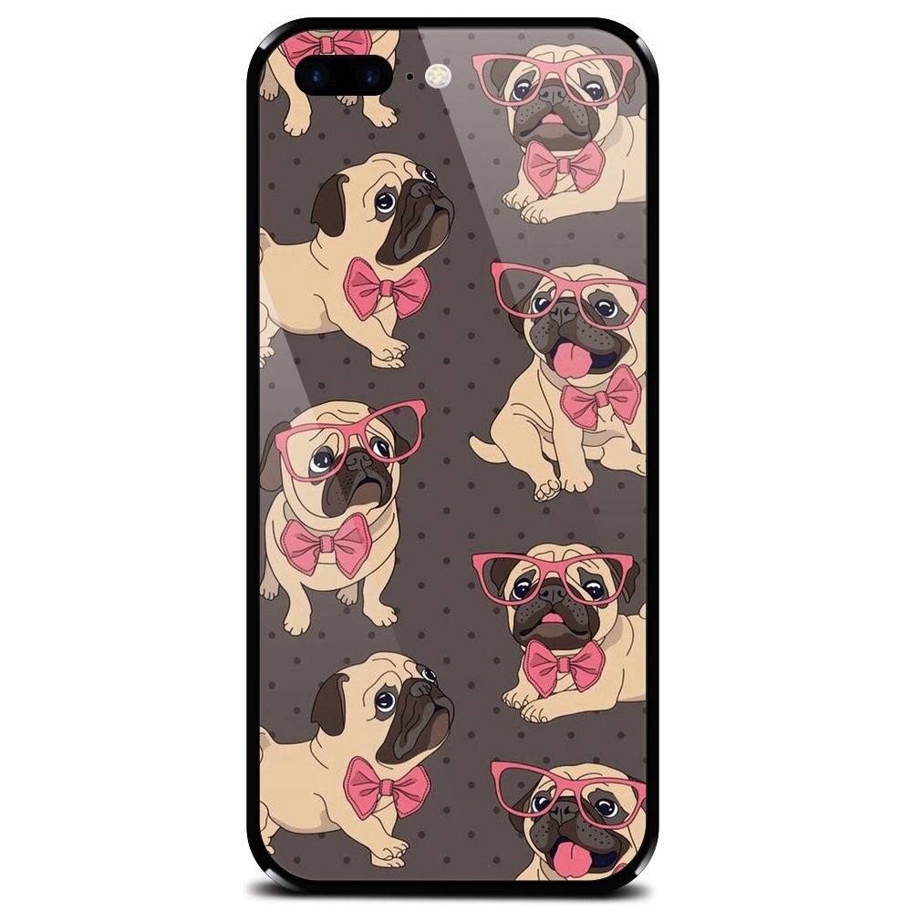 Husa din sticla securizata pentru Apple iPhone 8 Plus, Pretty Puppy