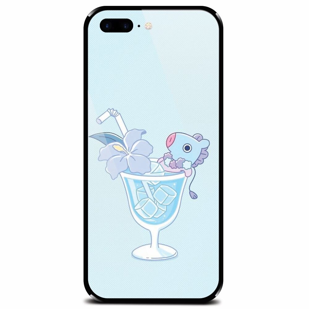 Husa din sticla securizata pentru Apple iPhone 8 Plus, Coktail