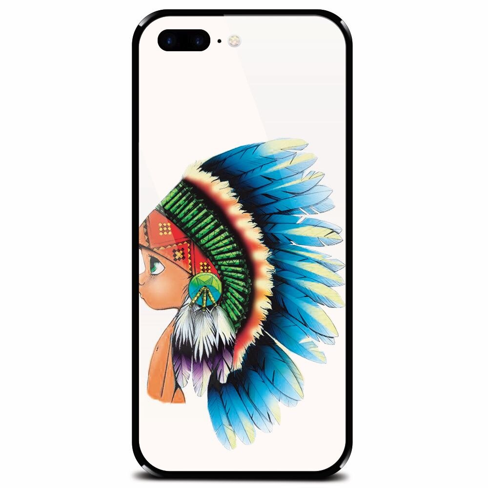Husa din sticla securizata pentru Apple iPhone 7 Plus, Indian Boy