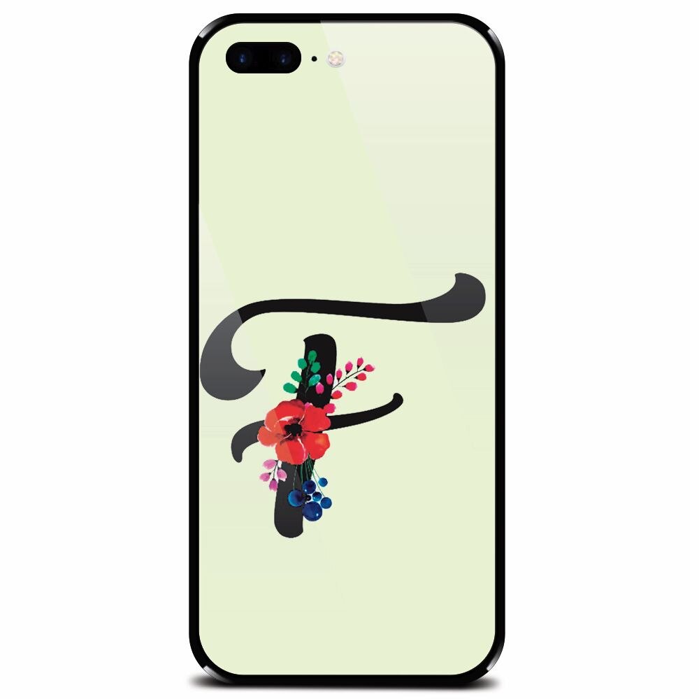 Husa din sticla securizata pentru Apple iPhone 8 Plus, Litera F