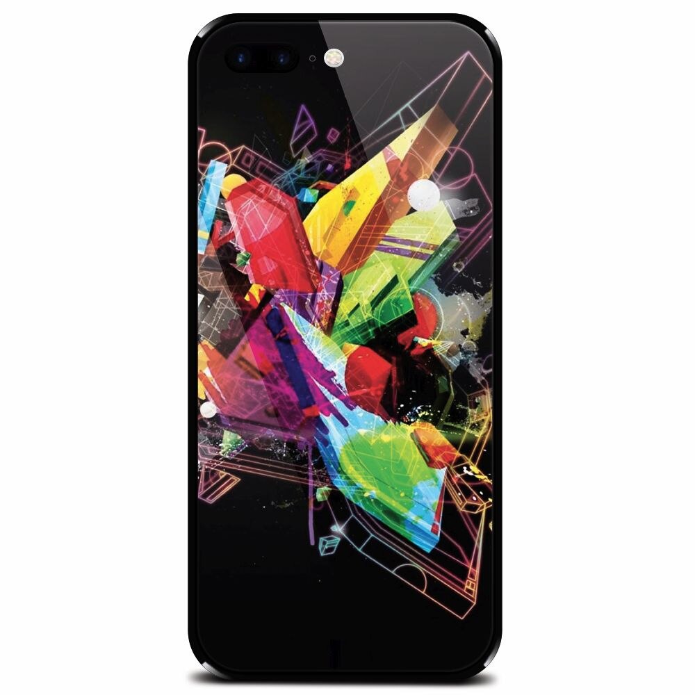 Husa din sticla securizata pentru Apple iPhone 8 Plus, Abstract Shape