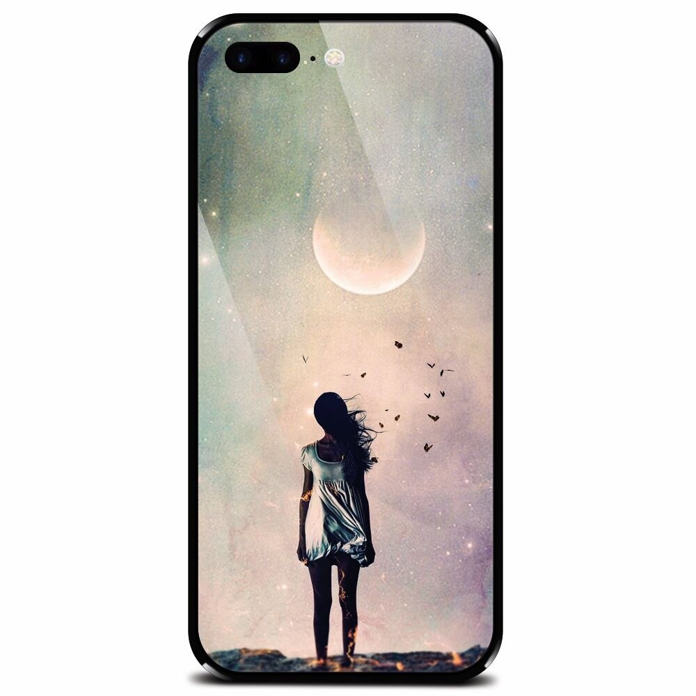 Husa din sticla securizata pentru Apple iPhone 7 Plus, Alone Woman Cgi Hd K