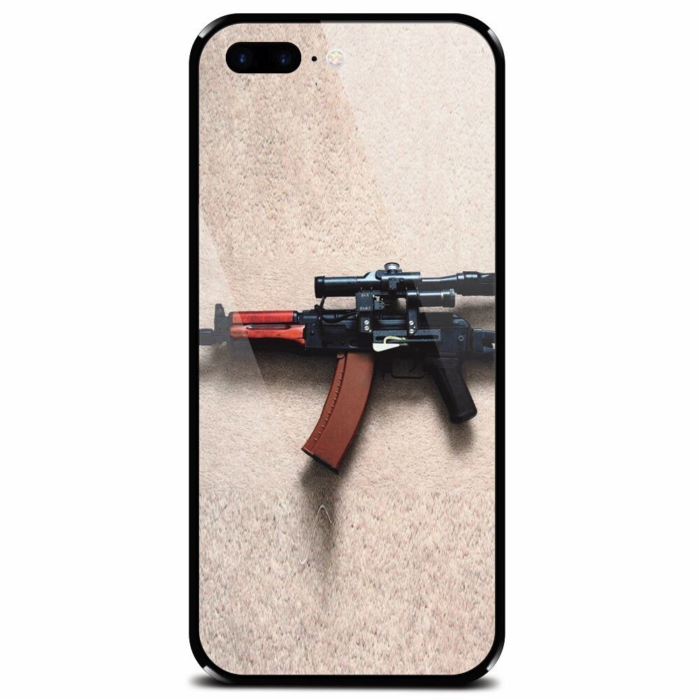 Husa din sticla securizata pentru Apple iPhone 7 Plus, AK Kalashnikov Gun Of Military