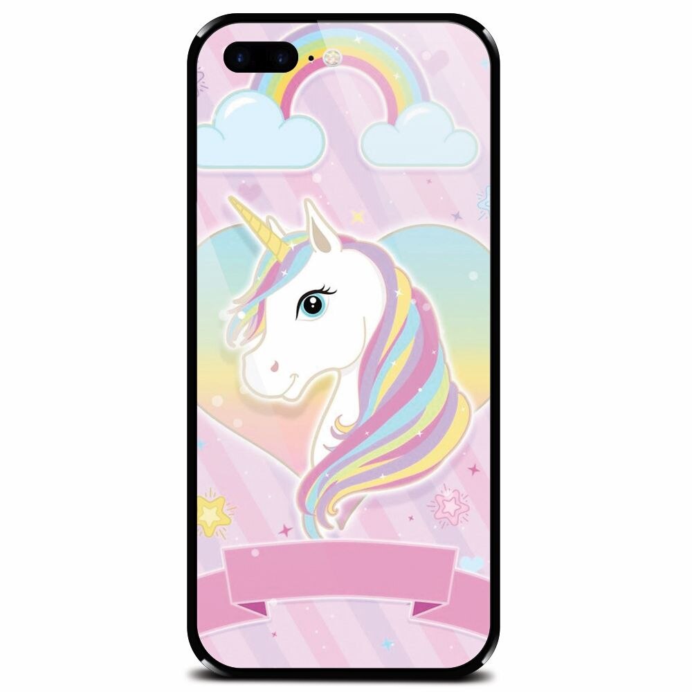 Husa din sticla securizata pentru Apple iPhone 7 Plus, Ponny Personalizat