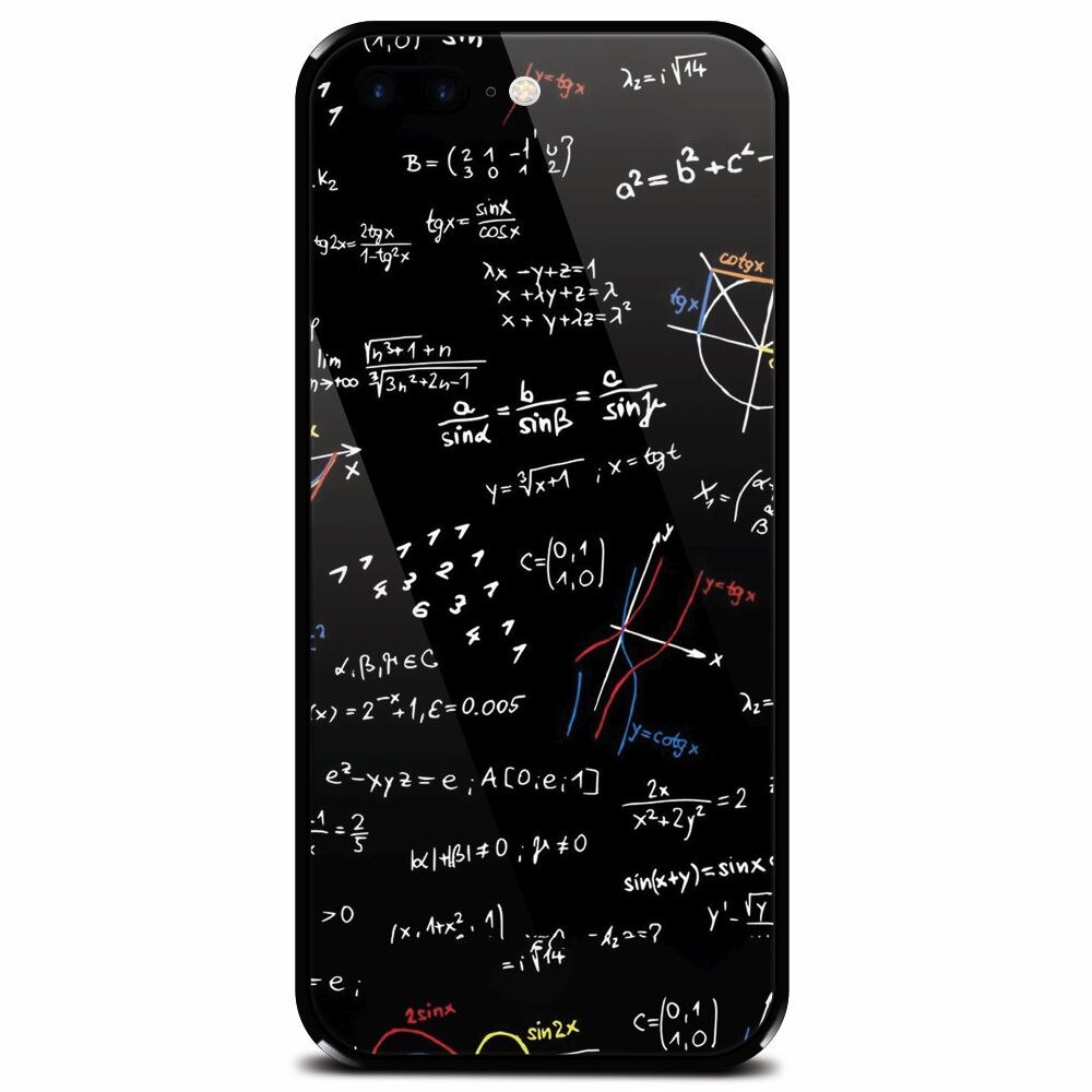Husa din sticla securizata pentru Apple iPhone 7 Plus, Math