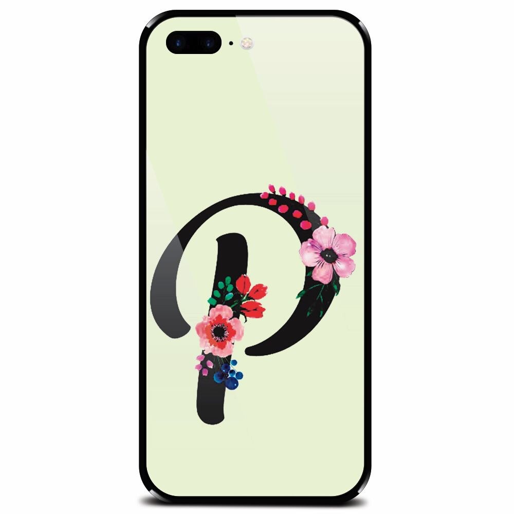 Husa din sticla securizata pentru Apple iPhone 7 Plus, Litera P