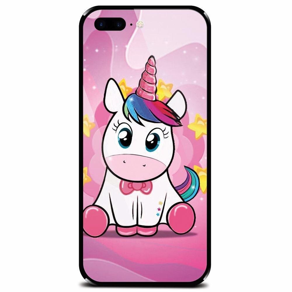Husa din sticla securizata pentru Apple iPhone 8 Plus, Dream Like A Unicorn