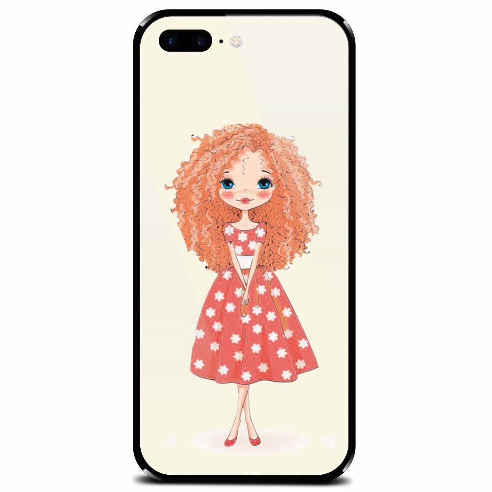 Husa din sticla securizata pentru Apple iPhone 7 Plus, Sweet Little Girl