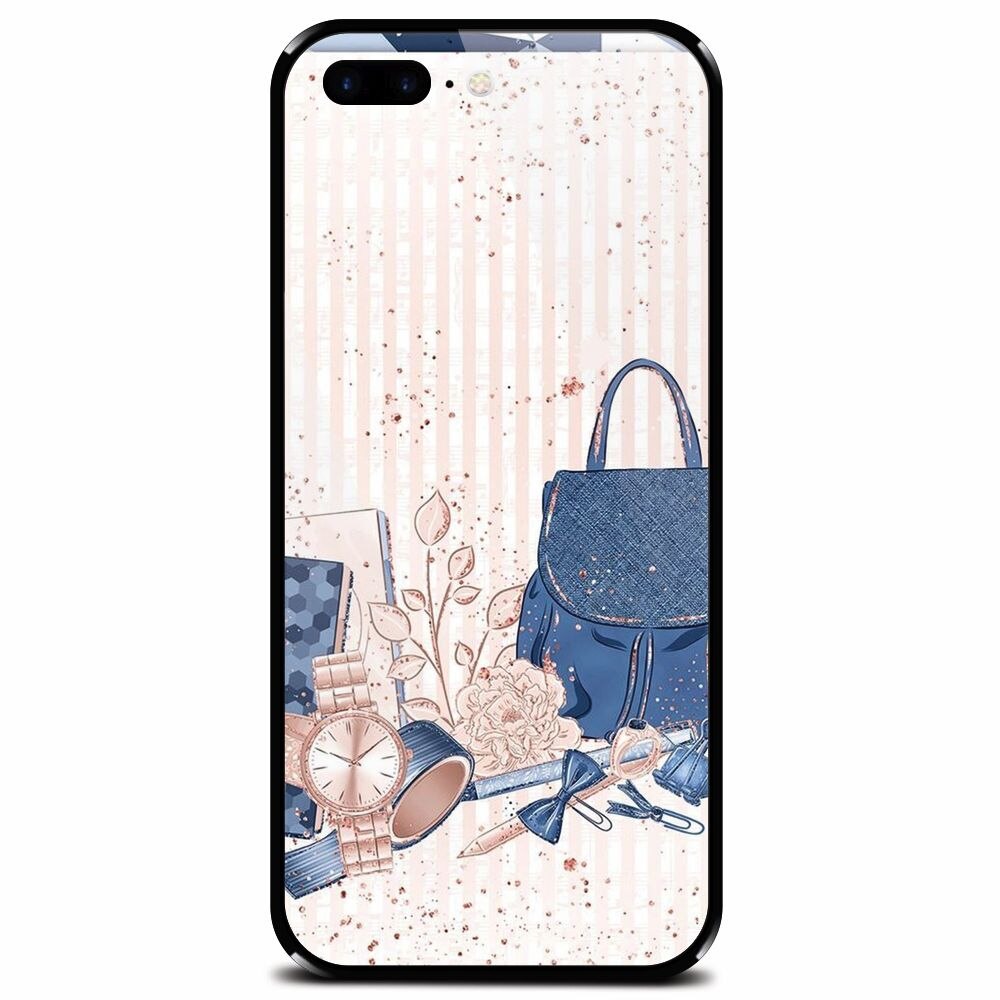 Husa din sticla securizata pentru Apple iPhone 8 Plus, Girl Accesories