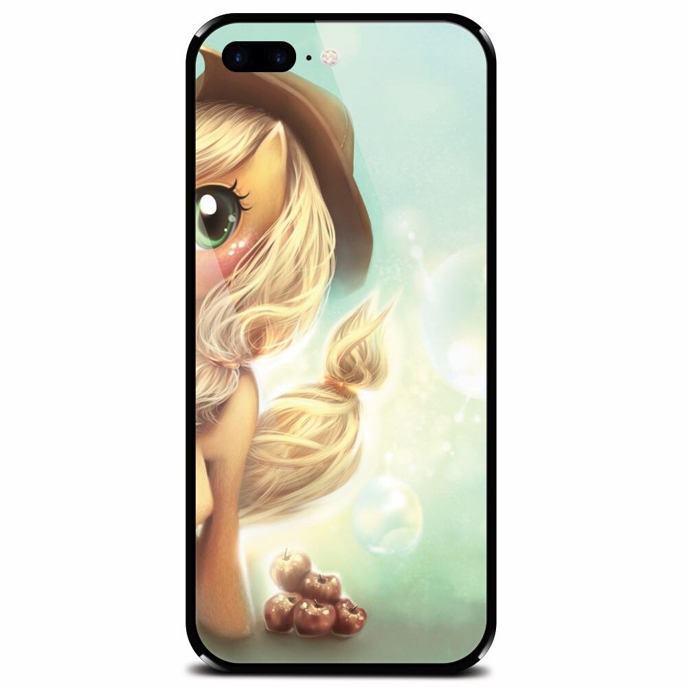 Husa din sticla securizata pentru Apple iPhone 7 Plus, Applejack Pony Cute K