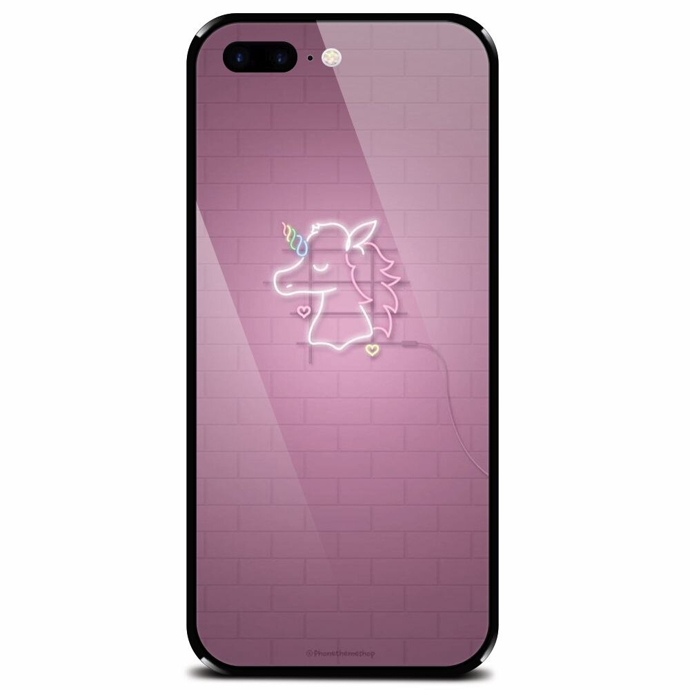 Husa din sticla securizata pentru Apple iPhone 7 Plus, Light Unicorn