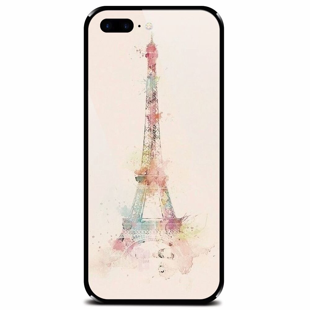 Husa din sticla securizata pentru Apple iPhone 8 Plus, Eiffel Tower 001