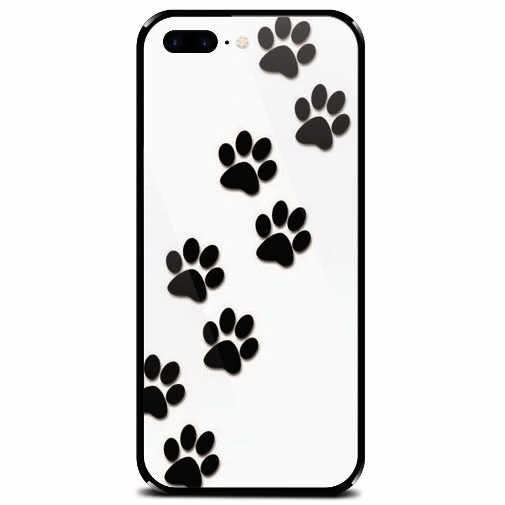 Husa din sticla securizata pentru Apple iPhone 8 Plus, Dog Mark