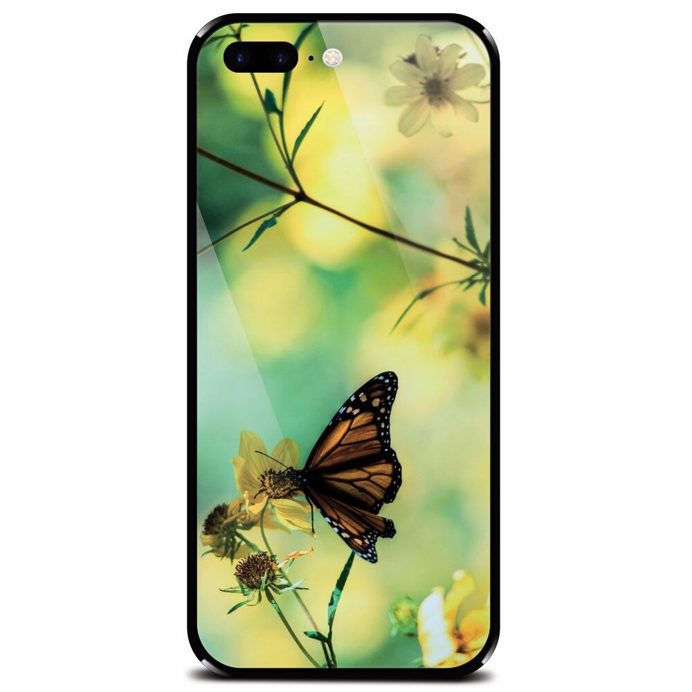 Husa din sticla securizata pentru Apple iPhone 7 Plus, Butterfly