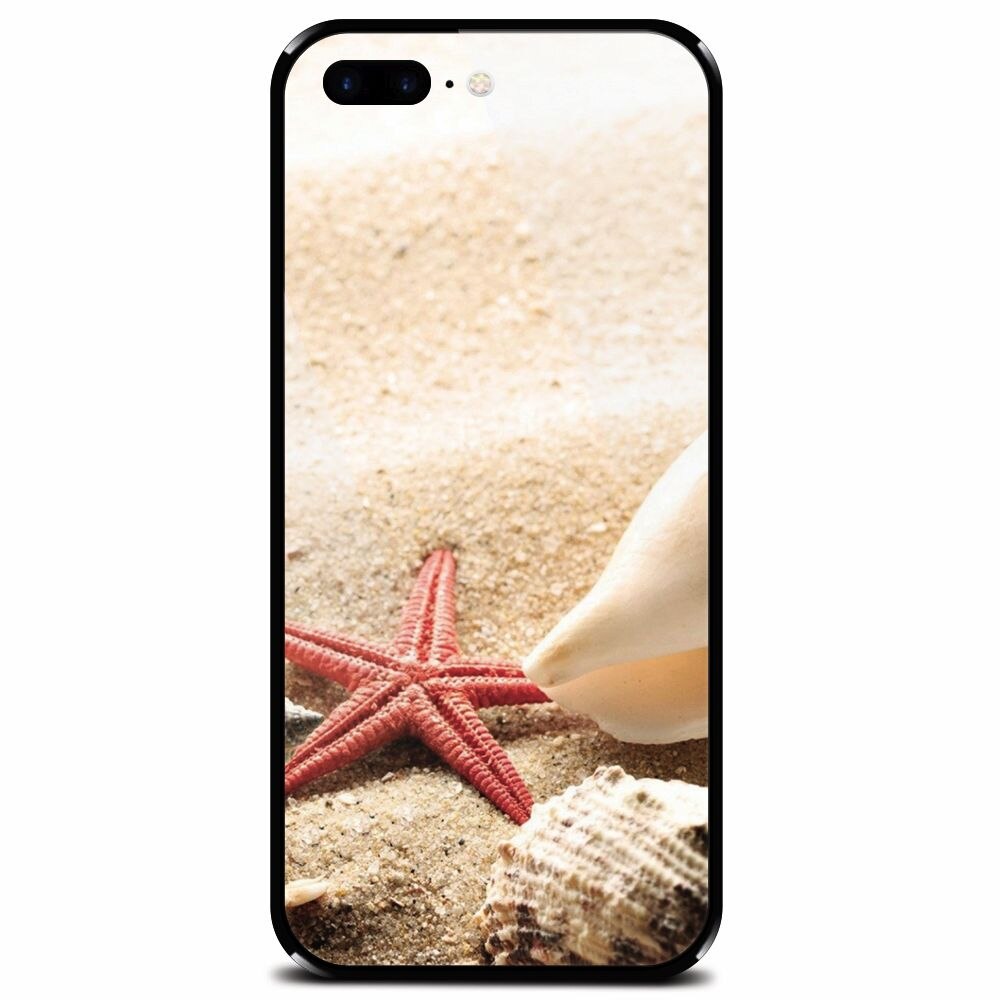 Husa din sticla securizata pentru Apple iPhone 7 Plus, Beach Shells And Starfish