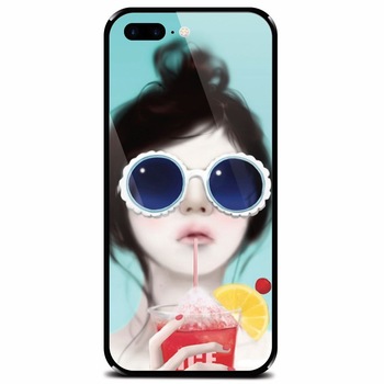 Husa din sticla securizata pentru Apple iPhone 7 Plus, Cute Girly 001 Husa din sticla securizata pentru Apple iPhone 7 Plus, Cute Girly 001