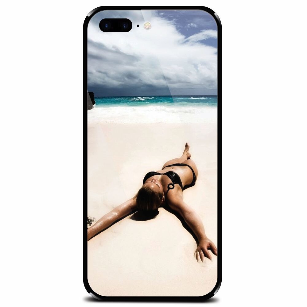 Husa din sticla securizata pentru Apple iPhone 7 Plus, Beach Lounging