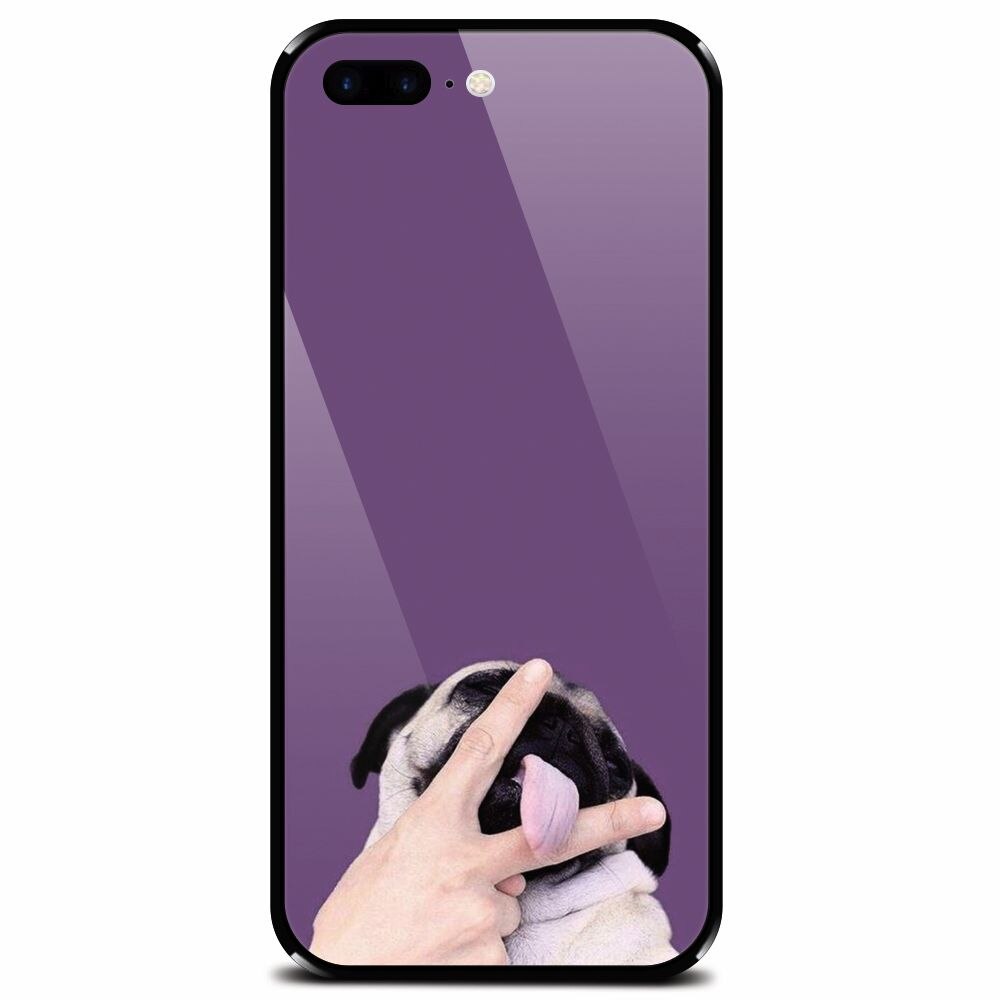 Husa din sticla securizata pentru Apple iPhone 7 Plus, Cute Dog 2