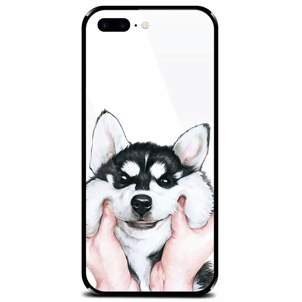 Husa din sticla securizata pentru Apple iPhone 8 Plus, Cute Dog 1