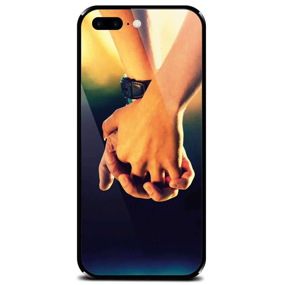 Husa din sticla securizata pentru Apple iPhone 7 Plus, Couple Holding Hands