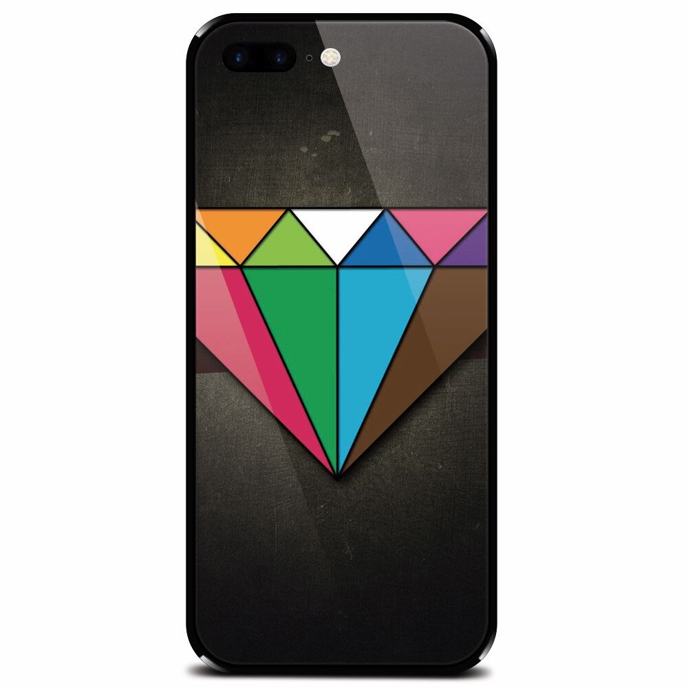 Husa din sticla securizata pentru Apple iPhone 8 Plus, Colorful Diamond